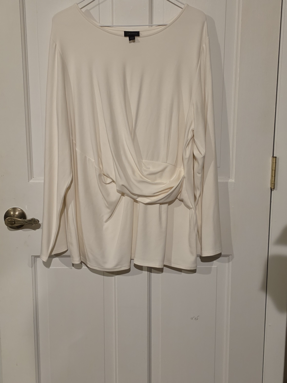 J.Jill Wearever Collection Cream Twist Front Long Sleeve Top XL NWOT
